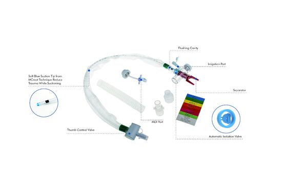 Good price Disposable Closed Suction System Tracheostomy Tube Medical Equipment T Type  Auto-Flushing 72H online